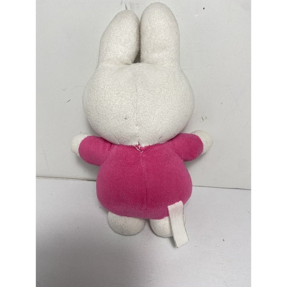 Miffy Bunny Rabbit Plush 9 Inch Stuffed Animal Toy Rattle Pink White - Picture 4 of 4